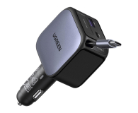 Ładowarka i akumulator UGREEN Ładowarka samochodowa EC602USB-C + USB60W z kablem szara 6941876271306